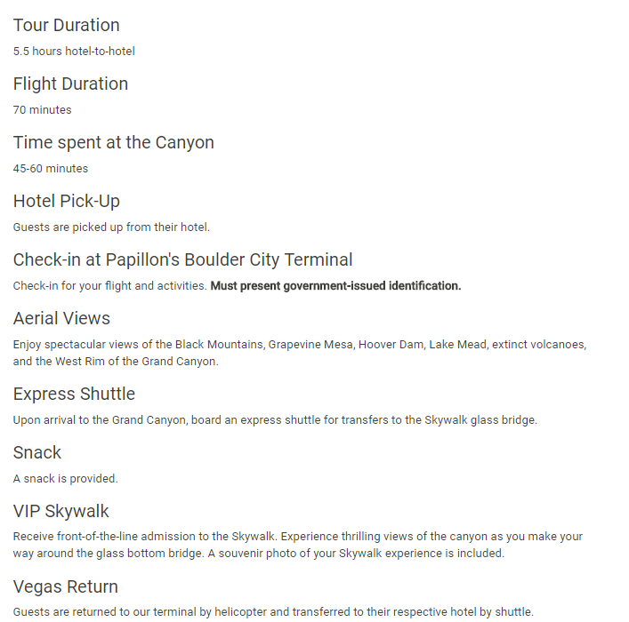 Las Vegas Grand Canyon helicopter tour